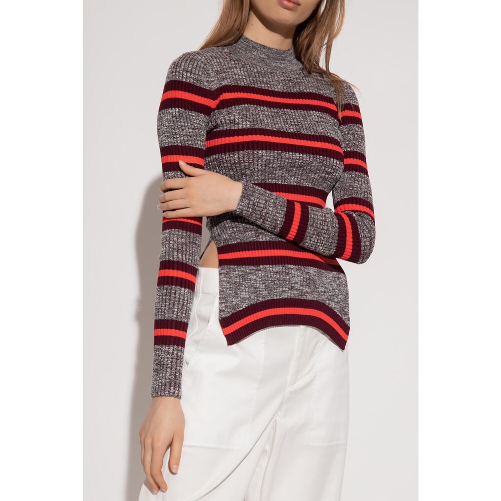 Proenza Schouler White Label Marled Striped Mockneck‎ Sweater